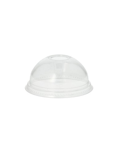 Tapas cúpula para vaso con agujero PET transparente Ø 9,5