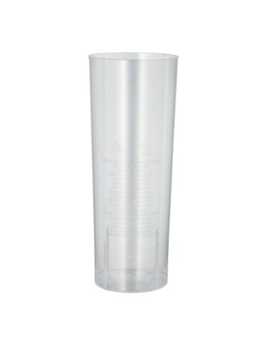 Vasos de tubo plástico transparente reutilizables 300ml