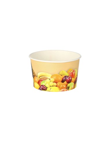 Taças de gelado em cartão interior PE decorado fruta 125 ml