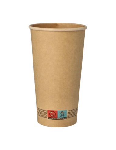 Vasos de cartón kraft compostables 500ml Ø 9 cm Biobased