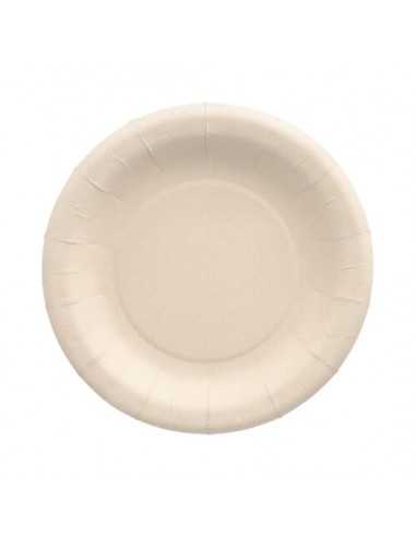 Pratos de resíduos agrícolas descartáveis cor branco Ø18 cm