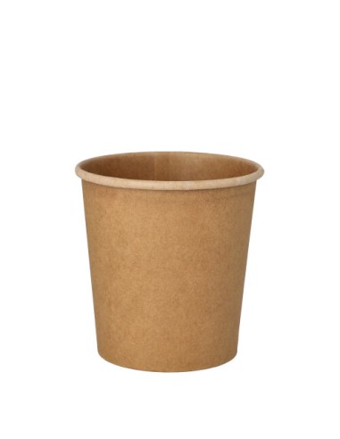 Envases de cartón kraft  compostables redondos 470ml Ø 9,8 cm