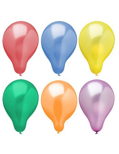 Balões em cores sortidas com efeito metálico Ø 25cm