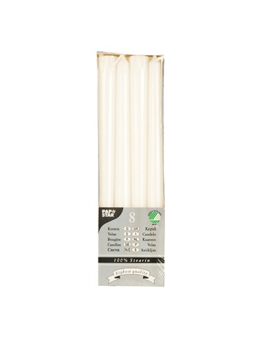 Velas candelabro color blanco Ø 2,2 x 25 cm 100% estearina