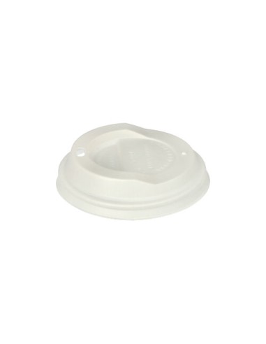 Tapas para vasos bioplástico blanco C-PLA Pure Ø 9 cm