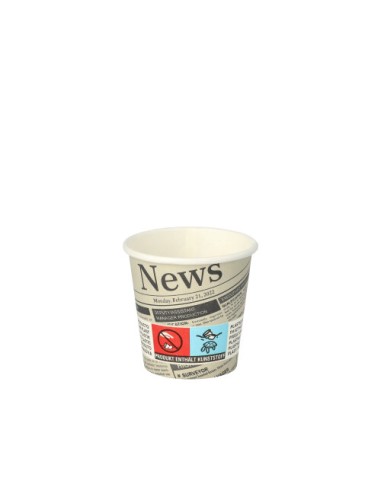 Vasos de café cartón decorado papel prensa Newsprint 50ml