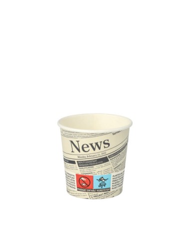 Vasos de café cartón decorado papel prensa Newsprint 100ml