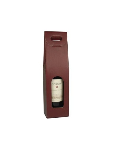 Caixas para garrafa de vinho em cartão bordeau 37,5 x 10 x 9 cm