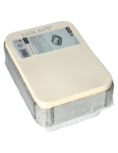 Bandejas aluminio con tapa cartón blanco laminado PE 800 ml