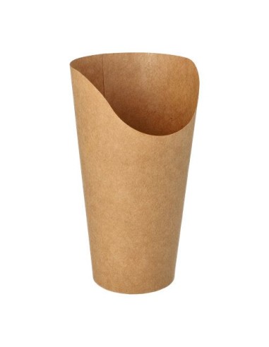 Vasos de cartón kraft marrón para aperitivos 590ml