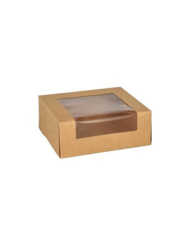 Cajas para sushi cartón con ventana de PLA 12 x 10 x 4,5 cm