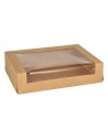 Cajas para sushi cartón con ventana de PLA 19,5 x 14 x 4,5 cm