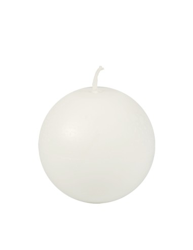 Vela bola decorativa cor branco 100% estearina Ø80mm