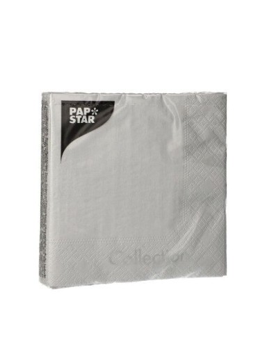Guardanapos de papel cor prata 25 x 25 cm