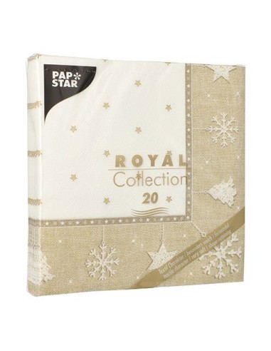 Servilletas de papel decoradas Royal Collection 40 x 40 cm navidad X-mas oro