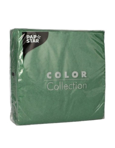 Servilletas de papel económicas color verde oscuro 33 x 33cm