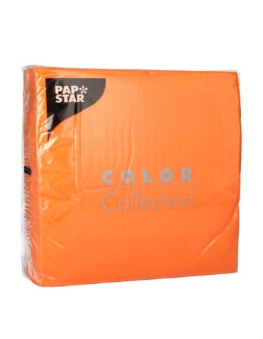 Servilletas de papel económicas color naranja 33 x 33cm