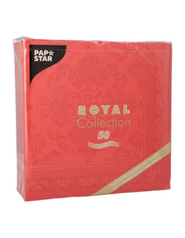 Servilletas de papel decoradas Royal Collection 40 x 40 cm rojo Arabesque