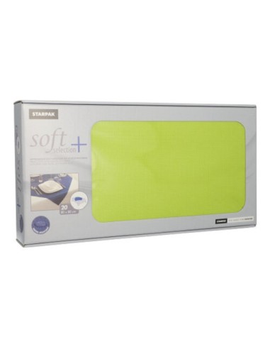 Toalha de mesa papel individual cor verde limão Soft Selection Plus 80 x 80 cm