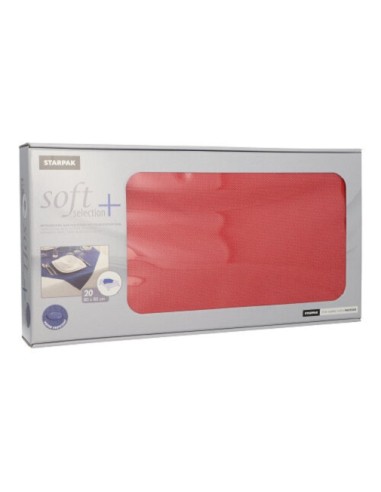 Manteles individuales papel rojo aspecto tela Soft Selection Plus 80 x 80cm