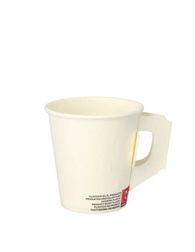 Tazas para café de cartón con asas blanco 180ml