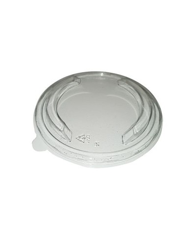 Tampas para saladeiras plásticoreciclado R- PET transparente redondas Ø 15 cm