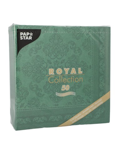 Guardanapos de papel decorados Royal Collection 40 x 40 cm verde escuro Arabesque
