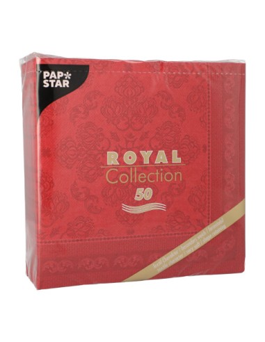 Servilletas de papel decoradas Royal Collection 40 x 40 cm  burdeos Arabesque