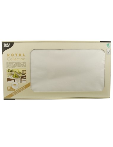 Toalhas de mesa individuáis papel tissú Royal Collection branco 80 x 80 cm