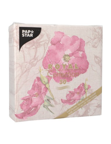 Servilletas de papel decoradas Bossom rosa Royal Collection 40 x 40 cm