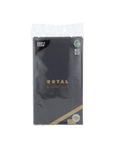Mantel de papel individual negro 120 x 180 cm Royal Collection