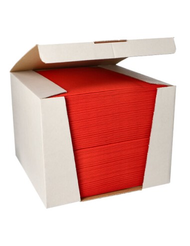Servilletas papel aspecto tela color rojo Royal Collection 40x40 cm