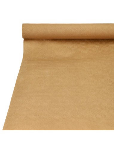 Mantel papel reciclado gofrado damasco color natural kraft 25 x 1m