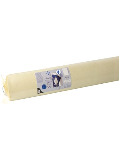 Mantele impermeable de papel aspecto tela de color champan Soft Selection Plus 40 x 1,18 m