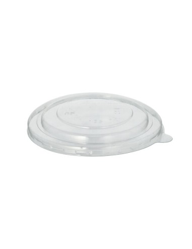Tapas de plástico R-PET transparente redondas Ø 13,5 cm