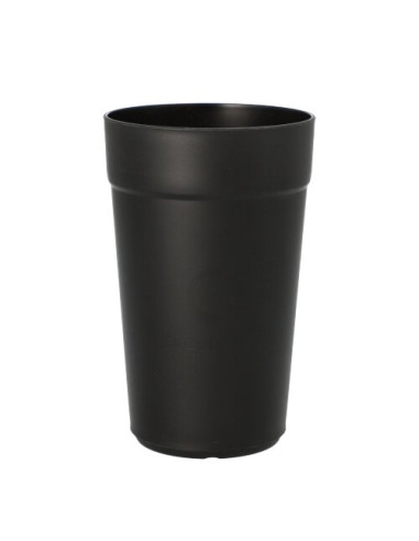 Vasos reutilizables plástico negro 400ml Ø 8 cm