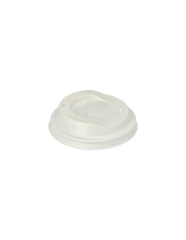 Tapas para vasos bioplástico blanco C-PLA Pure Ø 8 cm