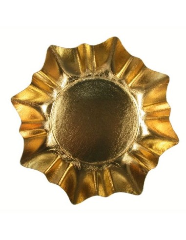 Pratos de cartão dourado em forma de estrela Ø 28 cm