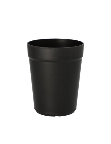 Vasos reutilizables plástico negro 300ml Ø 8 cm