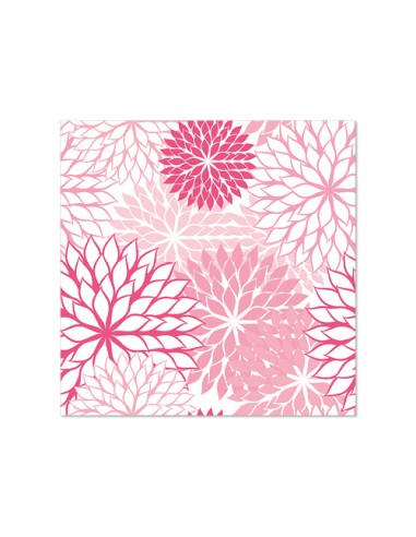 Guardanapos de papel decorados flores cor rosa 25 x 25 cm