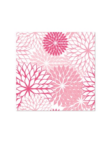 Servilletas de papel decoradas flores rosa 25 x 25 cm