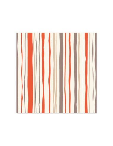 Servilletas de papel decoradas a rayas marrón rojizo 25 x 25 cm