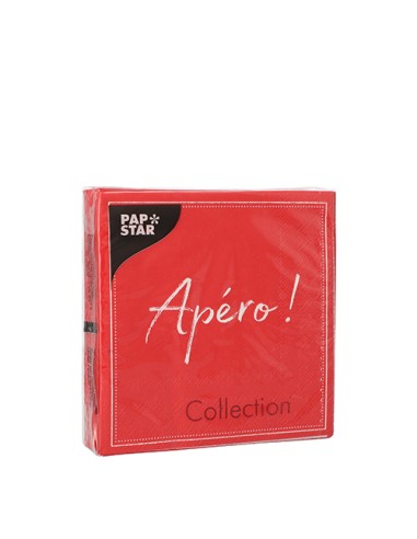 Servilletas papel rojo aperitivo impresas 25 x 25 cm Apéro