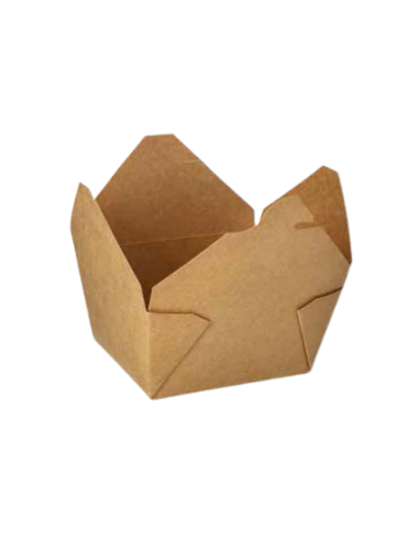 Cajas comida para llevar cartón marrón recubrimiento orgánico 1000ml Pure