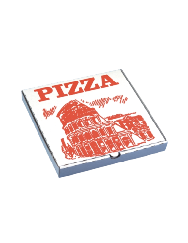 Caixa  Pizza de Cartão Impresso Cor Vermelho  26 x 26 cm