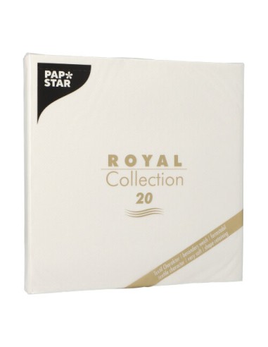 Guardanapos papel aparência tecido Royal Collection 40 x 40 cm branco