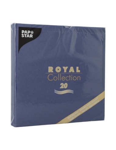 Guardanapos papel aparência tecido azul escuro Royal Collection 40 x 40 cm