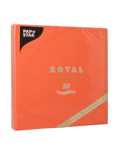 Servilletas papel aspecto tela Royal Collection color naranja 40 x 40 cm