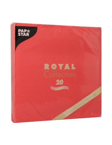 Servilletas papel aspecto tela Royal Collection color rojo 40 x 40 cm