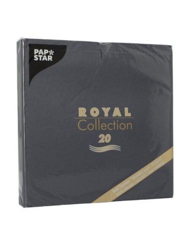 Guardanapos papel aparência tecido preto Royal Collection 40 x 40 cm